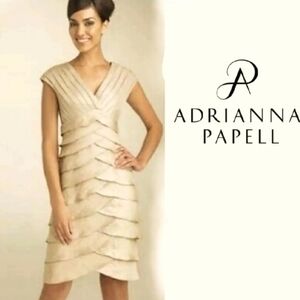 NWT Adrianna Papell Champagne Cocktail Dress ~4